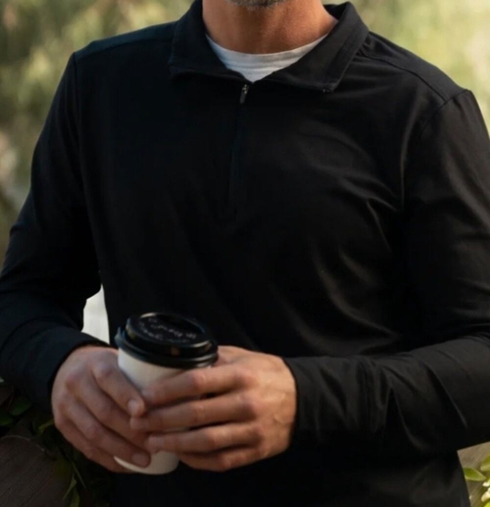 Feat unisex xxxl (3x) black roam quarter zip retail $88